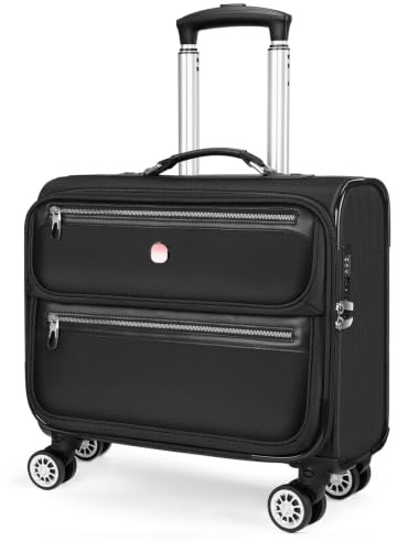 star cloud rullande laptopväska, 17,3 tum styv ram rullande portfölj med hjul, USB och typ-C-laddningsportar, inbyggt TSA-lås, avtagbara spinnarhjul, rullande datorväska för Business Trave