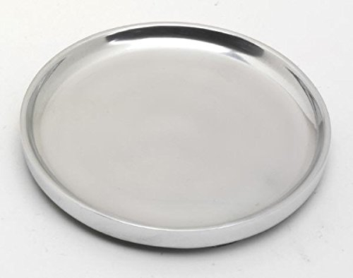 Kerzenteller, Dekoteller Alu Silber poliert Ø 12 cm ideal für Kerzen, Taufkerzen, Hochzeitskerzen