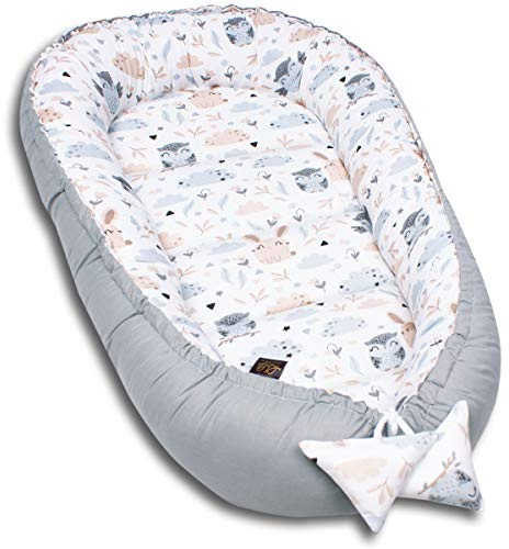 PaLulli nid Douillet 2 Faces nid bébé nid bébé nid nid Voyage lit de Voyage Matelas à Langer lit Doudou, Cocon Cocon pour lit bébé - bébés et Nourrissons, 100% Coton Oeko TEX (Diamants)