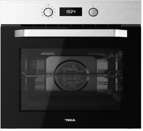 TEKA Horno Multifunción 60 cm, Limpieza DualClean, Función Airfry, 1 Guía Plus-Extension, 1 Bandeja y 1 Rejilla, Negro, Modelo HCB 6535 P