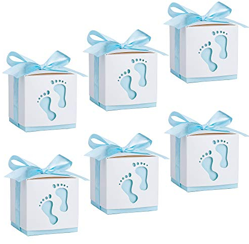 Geschenkbox, Süßigkeit Kästen Gastgeschenk Box für Neugeborene Babydusche, Pralinenschachtel für Kinder Geburtstag, Hochzeit, Taufe Geburt Party (50 Stück)