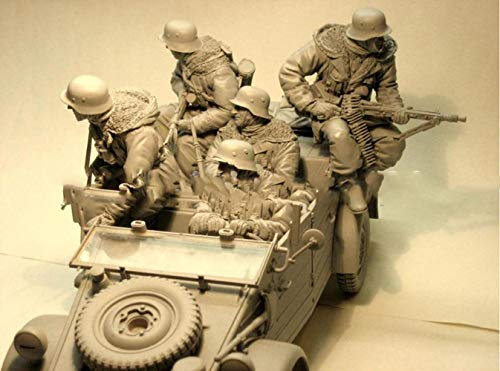 PANGCHENG 1/16 Homme Ancien Équipage Comprend 5 en Hiver (Pas De Voiture) Kits De Modèles Miniatures en Résine Non Assemblés Non Peints