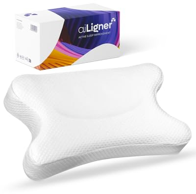 aiLigner orthopädisches Nackenkissen, 3-lagig & höhenverstellbar | Ergonomisches Kopfkissen aus Memory Foam für alle geeignet | Nackenstütz-Kissen für Seitenschläfer, Rückenschäfer, Bauchschläfer