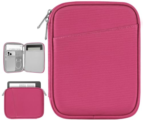 Vinabilia 6-7 Inch Sleeve Case for Kindle and eReader, Raspberry