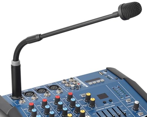 VBESTLIFE Microfono a Collo di Cigno, DJ Mic Microfono Professionale a Collo di Cigno XLR per Palco, Microfono a Collo di Cigno con Tubo Flessibile in Metallo, Spina Maschio XLR a 3 Pin