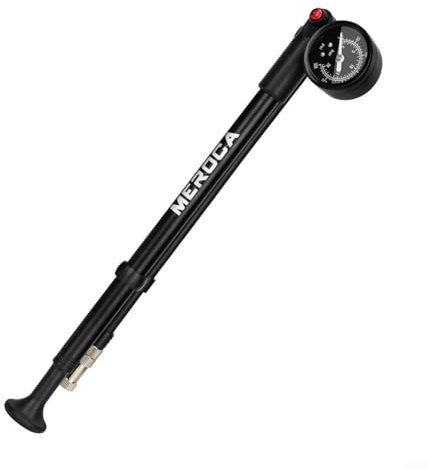 WIIYENA Bomba de choque para bicicleta, bomba digital de aluminio de alta presión con manómetro para bicicleta, amortiguador de impactos, silla de ruedas, 300 PSI