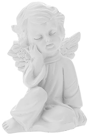 KONTONTY Statue Ange Résine Décoration Adorable pour Maison Et Bureau Figurine Élégante pour Mariage Et Sculpture Vintage Chic