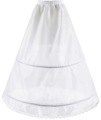 Enaguas Cortas 2 Aros Enagua Entera Crinolina para Mujer Faldas Skirt Vestidos Cancan enagua cancán 2 Hoops Wedding Petticoat Underskirt enaguas de la novia Accesorios De La Boda Anágua(Blanco,42)