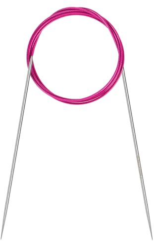 Coopay 2 mm cirkulära sticknålar 120 cm, metallcirkulära nålar med flexibel kabel, långa runda sticknålar för filtar stora projekt, fasta cirkelstickor för artritiska händer