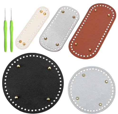 JMZLLRX 5 Pz Bolsa Cojín Inferior Bolsa Bottom Shaper Pad, Ovalado y Redondo PU Bolsa Cojín Inferior para Accesorios Hechos a Mano Del Bolso DIY