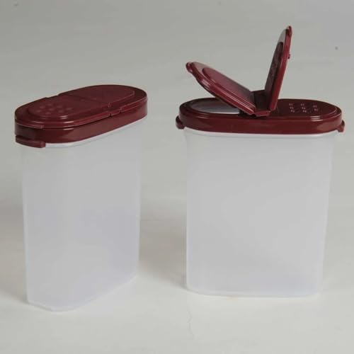 Signoraware kryddor dvärgar salt och pepparströare perfekt för bil, kontor, camping och på vägen – ordning saltströare, kryddor (2 kryddor 280 ml mörkröd)