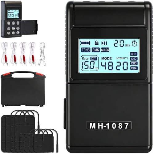 Électrostimulateur Musculaire 3 EN 1 TENS EMS Stimulateur Musculaire avec 48 Programmes et 20 Intensité Réglable Stimulation Électrique avec 8 Électrodes pour Douleur Rééducation Musculaire