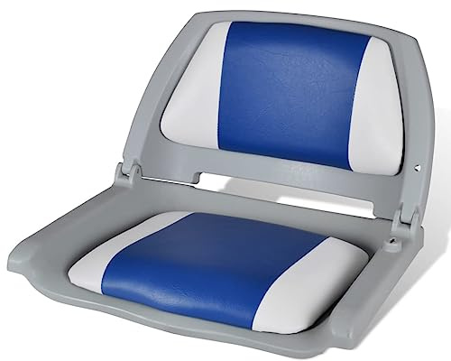 Genérico Asiento de Barco Respaldo Plegable cojín Azul Blanco 48x51x41cm,Accesorios y Piezas para embarcaciones,Piezas para veleros,90418