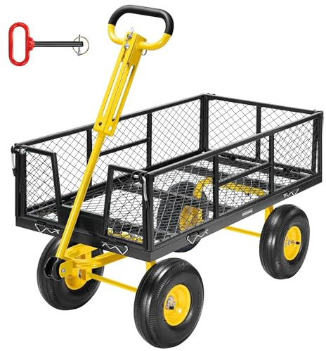 VIVOHOME Chariot de Jardin Capacité 410kg Tout Terrain avec Pneus 25,4cm