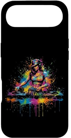 Custodia per iPhone Air DJ femminile selvaggia, Rave EDM Music Festival, DJ Paint Splash Art