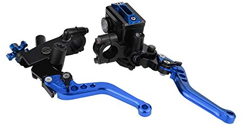 Bremshebel Motorrad - 1 Paar 22Mm Kupplungs Und Bremshebel, Hauptbremszylinder Hebel Universal Motorrad Bremse Kupplungszylinder Hauptbremszylinder (Blau)