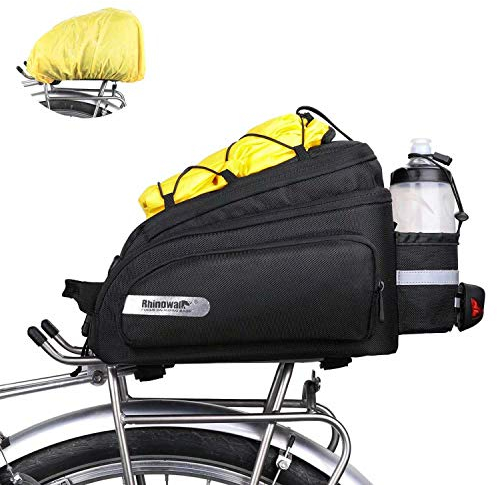 Rhinowalk Fahrrad Gepäckträgertasche 12L Rücksitz Tasche Hinterradtasche Pannier Fahrradtasche Umhängetasche Handtasche mit Regenschutz Schultergurt