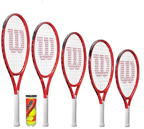 Wilson Federer Junior Tennisschläger, Schutzhülle & Tennisbälle (19 , 21, 23 , 25 & 26 ) (25 + Balls)