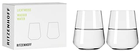 RITZENHOFF 6111007 Bicchiere da acqua 500 ml - Serie bianco chiaro - 2 bicchieri in un set da regalo, elegante - Made in Germany