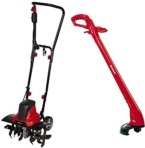 Einhell Motoazada eléctrica GC-RT 1545M (1500W - 45cm, Motor conexión en hilera, Interruptor Seguridad 2 Puntos, Acoplamiento de sobrecarga, Cuchillas escarificadoras)+Cortadora Bordes