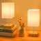 Jayencer Nachttischlampe Touch Dimmbar 2er Set, Tischlampe Touchdimmer Glühbirne Drei Helligkeitsstufen, Lampenschirm aus Leinenstoff, Tischleuchte für Schlafzimmer Wohnzimmer, Büros