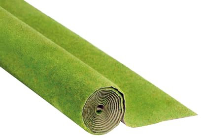 modellnatur Grasmatte 100x50 cm | Frühlingsgrün | Kunstrasen für Modellbau, Modelleisenbahn Zubehör, H0 Gelände, Bastelprojekte und Bonsai-Deko – naturgetreu, dicht beflockt, vielseitig