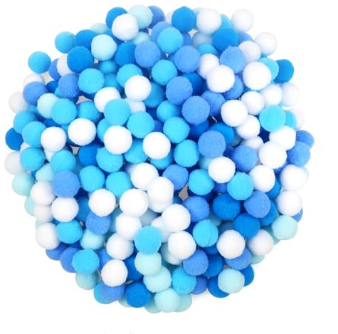 TOAOB 300 Piezas Pompones Pompones Balls de Serie Azul de 2 cm Bolas de Fieltro Para Manualidades Creativas y Decoraciones Bricolaje