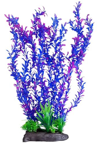 Kathson Décoration d'aquarium en plastique | Plantes aquatiques artificielles XXL 51 cm | Lot de plantes d'aquarium de qualité supérieure pour aquarium
