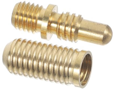 COMNESTBI 1 Satz Billard -schnittstellenschrauben Stichprobe Mit Spitzenschrauben Gelenkschutz Für Billardqueues Golden Kupfer