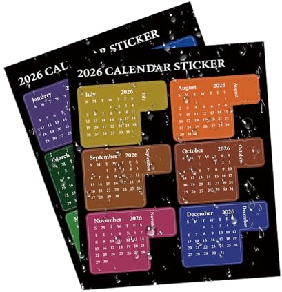 Gungtj Adesivi Calendario per Planning | Adesivo Impermeabile | Schede Indice per Pianificazione Mensile | per Studenti Adolescenti Notebook e Scuola