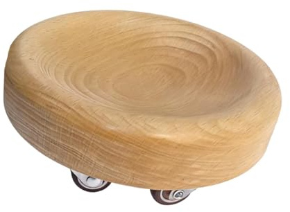 Folpus Rullo Esercizio Piedi con Ruote Girevoli Dispositivo Allenamento Equilibrio Tavola Bilanciamento Legno Massello Disco Scorrevole Portatile Migliora Co