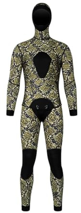 Vroomoto Traje de Neopreno para Hombre Traje de Neopreno para Hombre Buceo 3 Mm con Capucha Pesca Submarina Buceo en Apnea Conjunto Surf con Capucha Desmontable (Baño Sombra Verde)