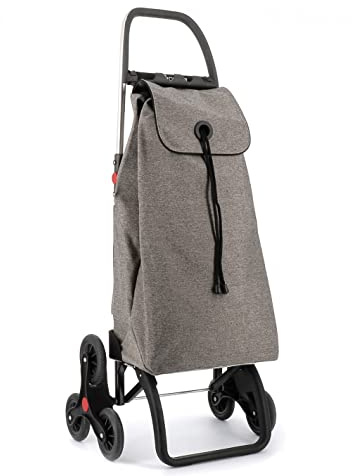 Carrello Portaspesa Rolser EcoImax 6 Ruote Sube Scala Pieghevole - Granito