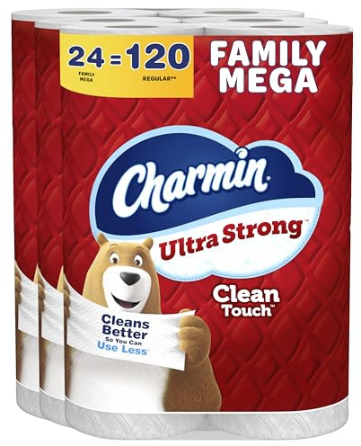 Charmin Ultra Strong Toilet Paper 24 Family Mega Rolls, 308 Sheets Per Roll