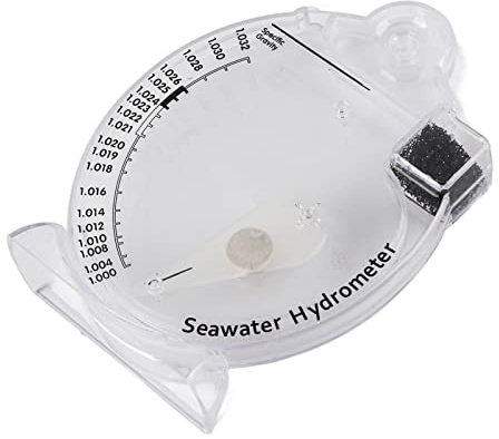 KIMISS Hidrómetro para acuario, prueba de salinidad y gravedad específica en agua salada, herramienta de medición precisa HD T H018, ideal para tanques marinos