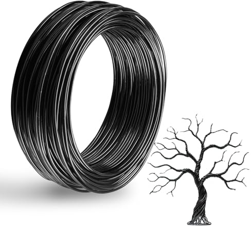 ZDLSDL Fil d'Aluminium Noir pour Bricolage - 2 mm x 30 m | Idéal pour la Fabrication de Bijoux,Liaison et Modélisation