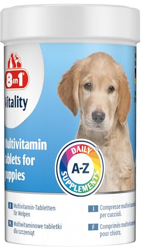8in1 multivitamin tabletter Puppy – för kosttillskott för valpar, 1 burk (100 tabletter)
