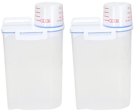 Yctze Contenitore di Stoccaggio di Riso 2,5 Litri 2,5 Litri con da Distributore di Riso in Plastica Senza BPA per Cereali, Fagioli e Cibi Asciutti