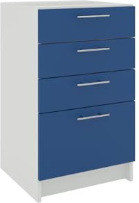 JD Greta Fixed Height 500mm Kitchen Drawer Base Cabinet Floor Unit (Without Worktop) – Navy Matt