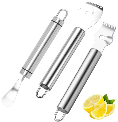 Zestenreißer Set Aus Edelstahl, 3-teilig Mit Verschiedenen Größen Für Cocktail Zesten Und Küchenarbeiten, Zitrusfrüchte Zester, Zitronenschäler Und Zestenreibe Für Professionelle Und Private Nutzung