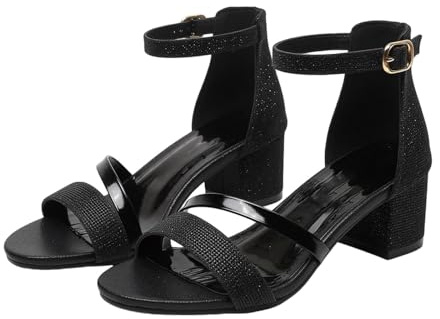 Generisch Zapatos de tacón alto con purpurina para mujer, elegantes y cómodas, sandalias de tiras transpirables, zapatos altos, sandalias peeptoe para el día a día y el ocio en verano, sandalias de