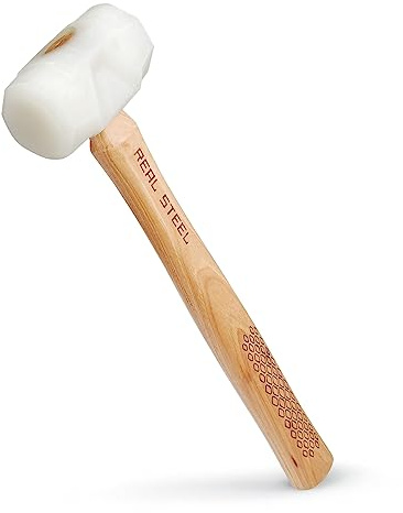 REAL STEEL Soft-face Hammer with Urethane Head, 8 Oz Hickory Wood Handle 0314