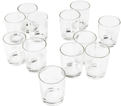 Super Z Outlet 2.5'' Clear Glass Votive Candle Holders for Candle Making Kit, Aromatherapy (12 Pack)
