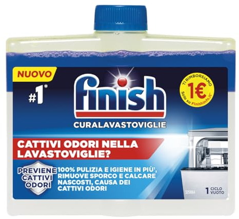 Finish Curalave-vaisselle recommandé par Napisan, 1 produit de 250 ml de soins lave-vaisselle, additif pour un lave-vaisselle nettoyé des résidus de graisse et de calcaire
