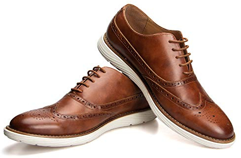 JITAI Hommes Chaussures Oxford Chaussures Casual Chaussures À Lacets Légères pour Hommes Mode, marron-02, 43 EU (10 UK)