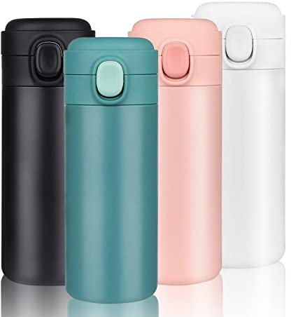 YINJAM 450ML Travel Mug Reusable Coffee Cup Insulated Thermal Mug Stainless Steel Leakproof Flask Tumbler for Hot Cold Drinks (Blue)