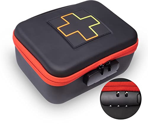 Nuevo Kit de primeros auxilios de emergencia con seguridad para niños - Candado de combinación con contenido según DIN 13164 para casa, coche, viajes, oficina, deportes, senderismo, camping, rescate