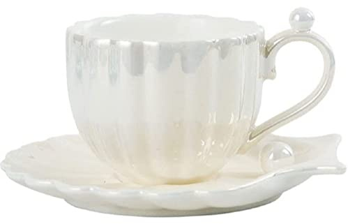 FülleMore Cappuccino Tasse Kaffeetasse mit untertasse aus Porzellan Espressotasse Set Teeservice Kaffeeservice für Cappuccino,Latte,Espresso,Mokka,Tee (Weiß)