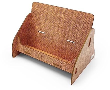 stableco 1 soporte para folletos ecológico DIN A5 horizontal con 1 compartimento estable en diseño natural No Plastic! Just Paper! Soporte sostenible para folletos, soporte para tarjetas postales de
