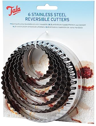 Tala Reversible, Crinkle Cutters, Perfect for Cookie, Scones, and Biscuits, Stainless Steel Cutters, Mirror Polished Metal